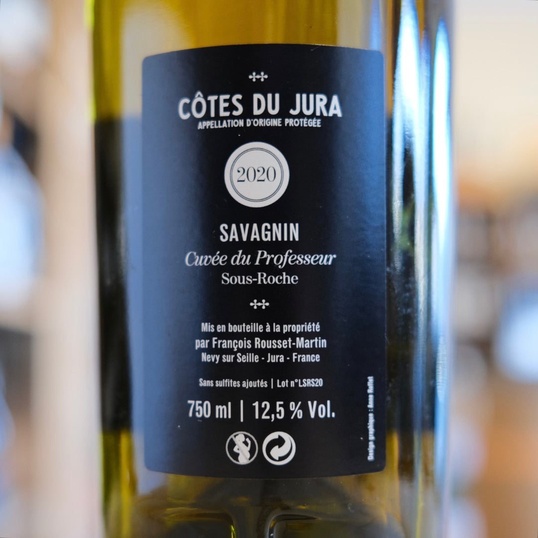 Retroetichetta Cuvée du Professeur Sous-Roche 2020 François Rousset-Martin Côtes du Jura back label