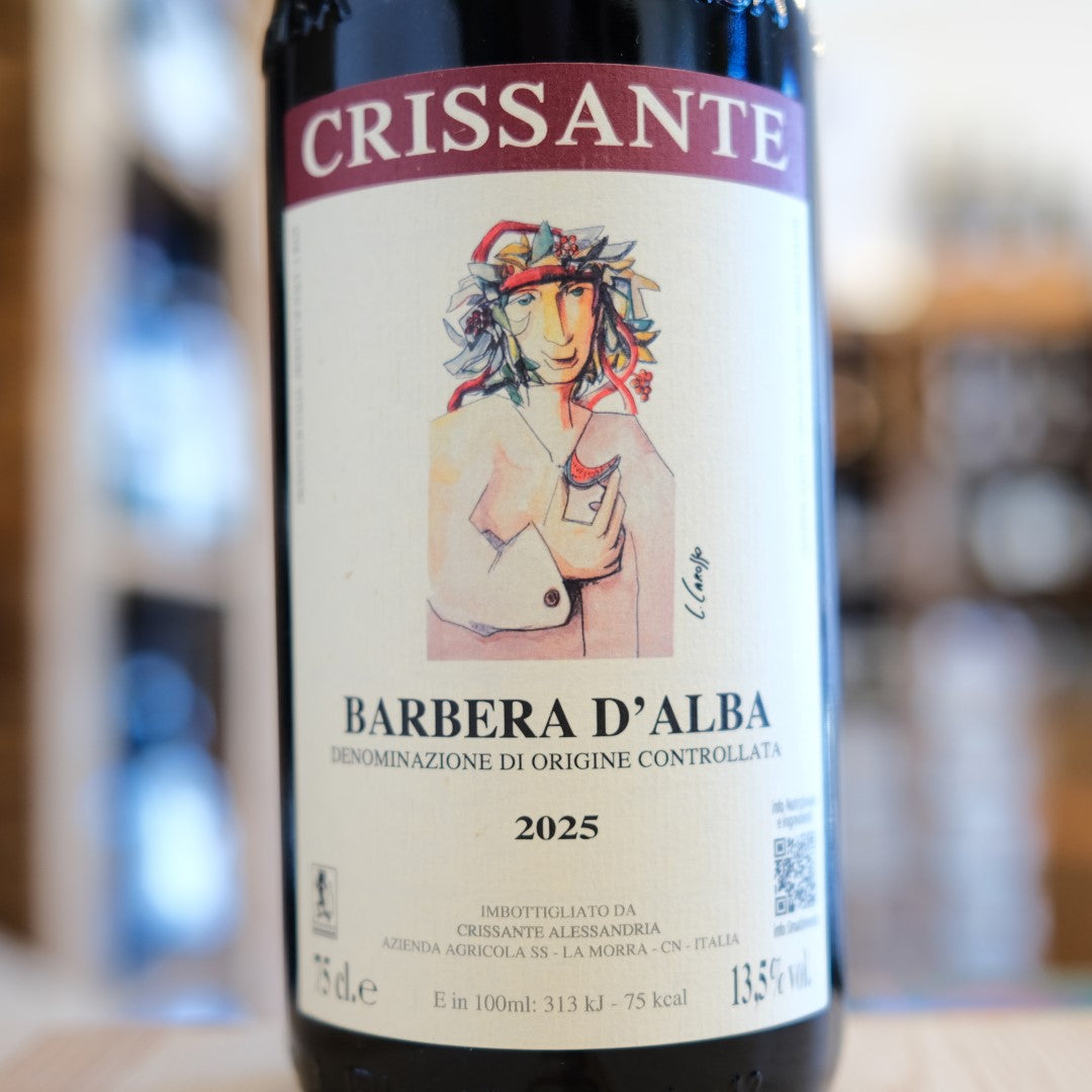 Etichetta Barbera d’Alba 2025 Crissante Alessandria Barbera Piemonte Italian wine label