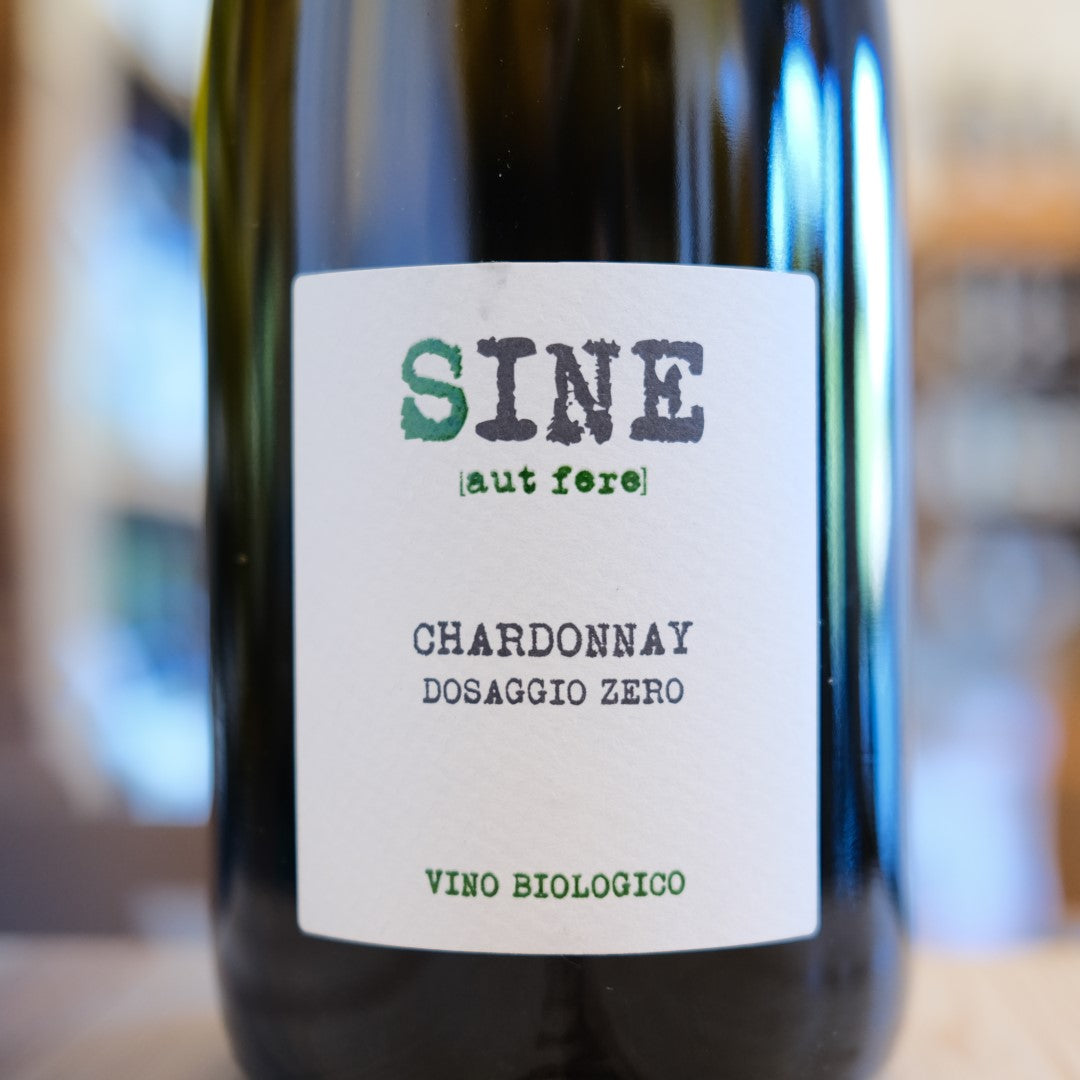 Etichetta Sine Chardonnay Dosaggio Zero Baldessari Metodo Classico Trentino