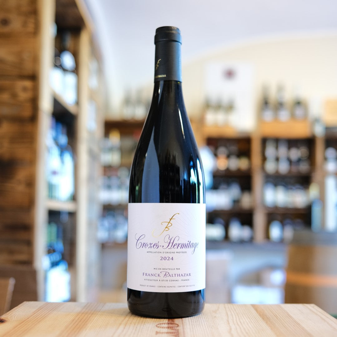 Bottiglia Crozes-Hermitage 2024 Franck Balthazar Syrah Valle del Rodano red wine