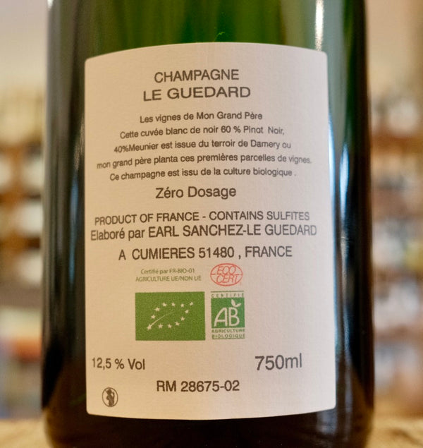 Champagne Blanc de Noirs "Les Vignes de Mon Grand-Pere" Zero Dosage