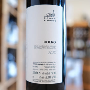 Roero 2023 Giovanni Almondo etichetta | Roero DOCG Nebbiolo wine label Italy