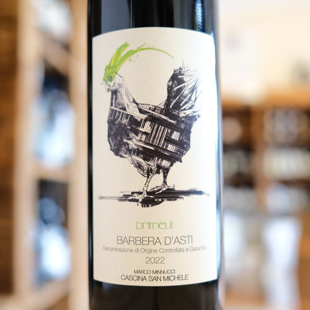Etichetta Barbera d’Asti Primevì 2022 Cascina San Michele Barbera Piemonte Italian wine label