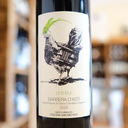 Etichetta Barbera d’Asti Primevì 2022 Cascina San Michele Barbera Piemonte Italian wine label