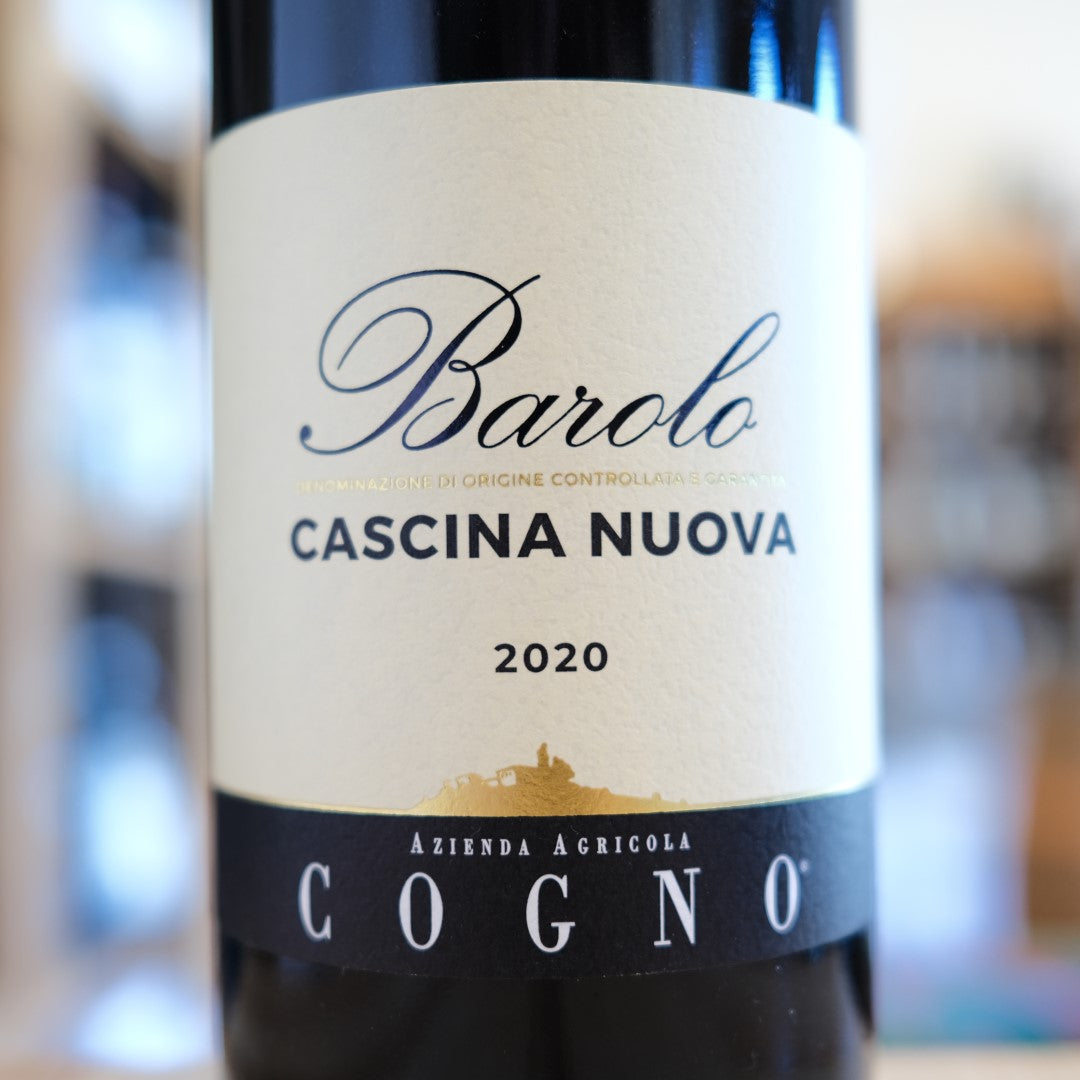 Etichetta Barolo Cascina Nuova 2020 Elvio Cogno Nebbiolo Piemonte Italian wine label