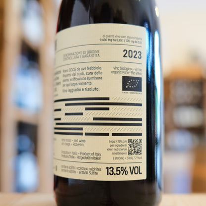 Retroetichetta Valfaccenda Rosso 2023 Valfaccenda Roero DOCG Nebbiolo back label
