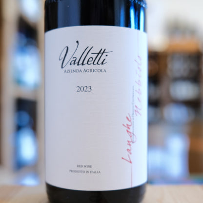 Etichetta Langhe Nebbiolo 2023 Valletti Nebbiolo Langhe DOC wine label