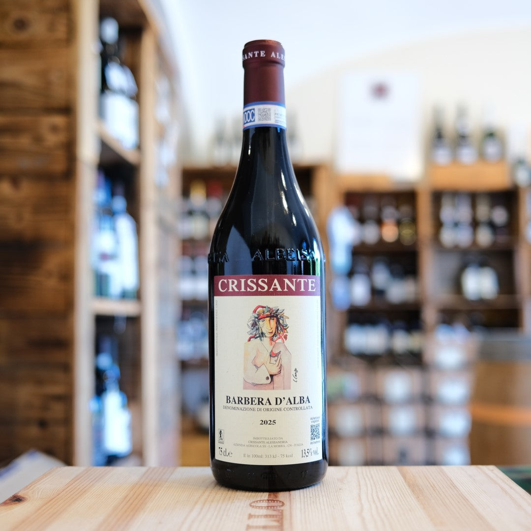 Bottiglia Barbera d’Alba 2025 Crissante Alessandria La Morra Piemonte red wine bottle