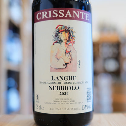 Etichetta Langhe Nebbiolo 2024 Crissante Alessandria Nebbiolo Piemonte Italian wine label