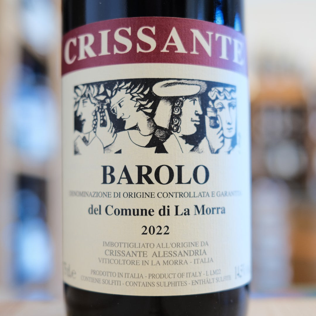 Etichetta Barolo del Comune di La Morra 2022 Crissante Alessandria Nebbiolo wine label