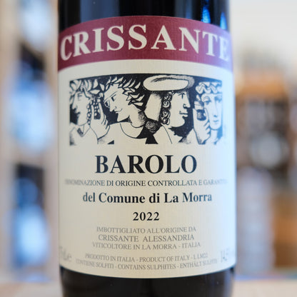 Etichetta Barolo del Comune di La Morra 2022 Crissante Alessandria Nebbiolo wine label