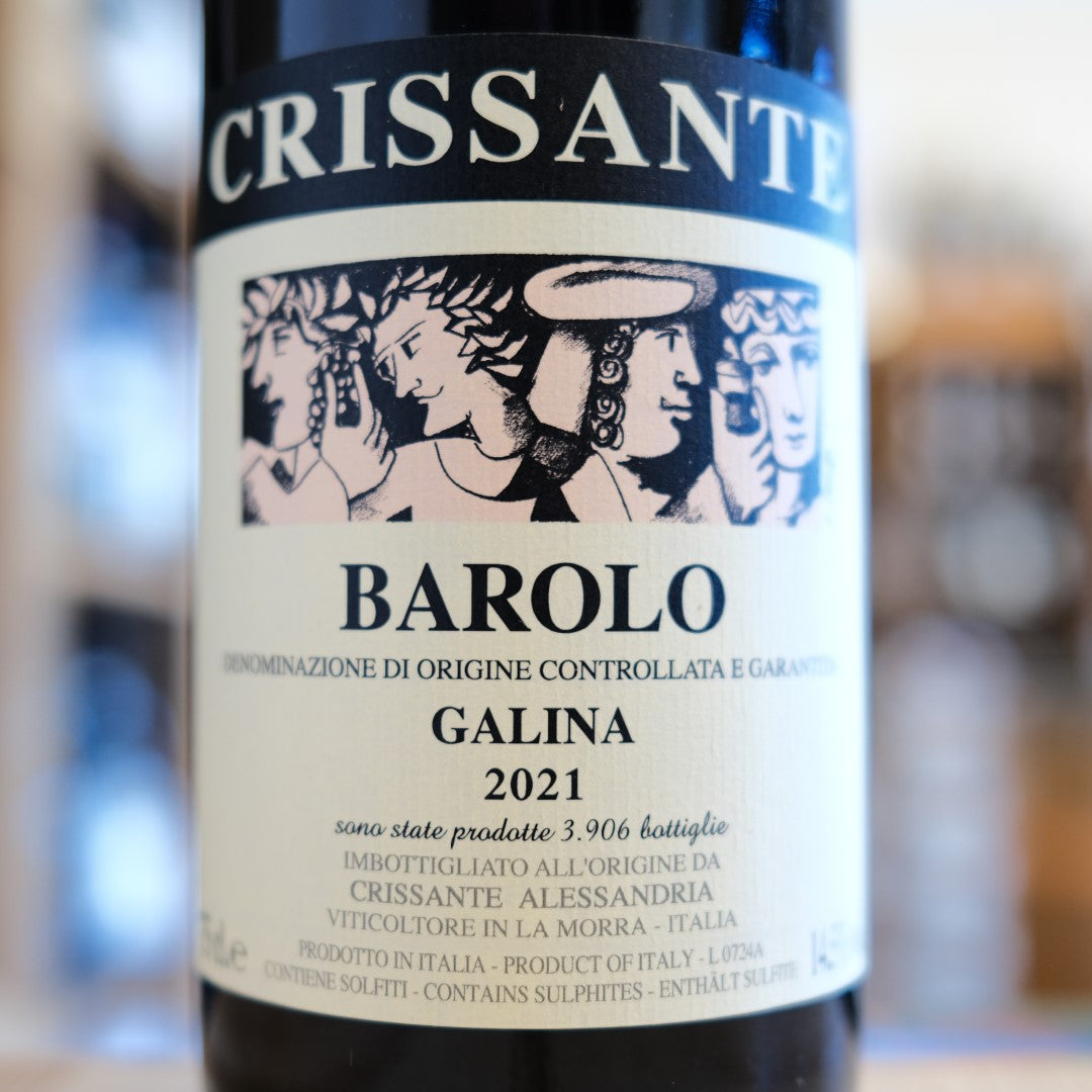 Etichetta Barolo Galina 2021 Crissante Alessandria Nebbiolo La Morra wine label