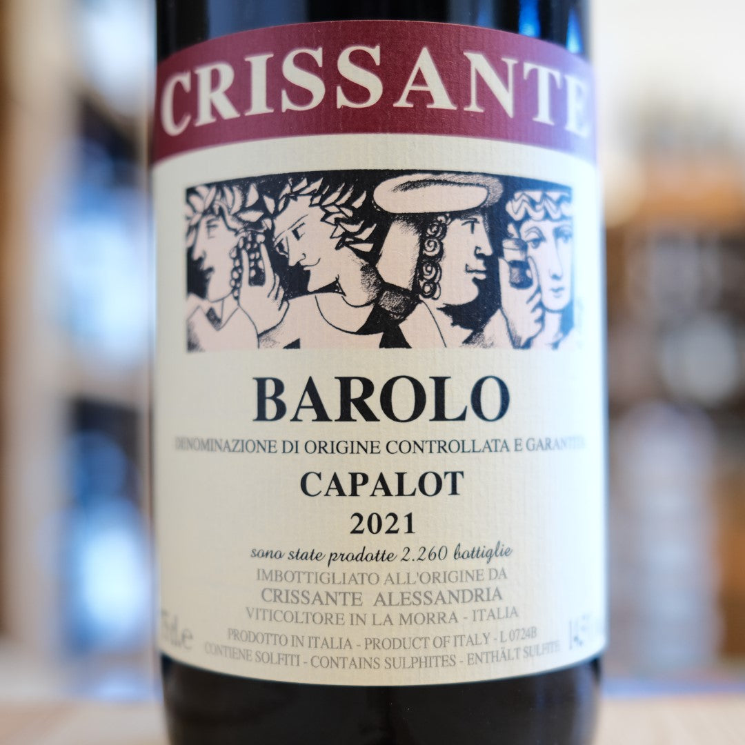 Etichetta Barolo Capalot 2021 Crissante Alessandria Nebbiolo La Morra wine label