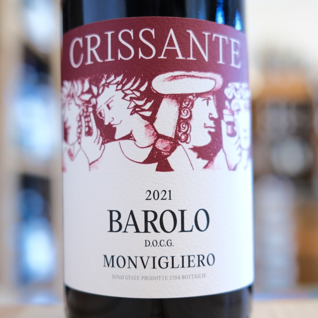 Etichetta Barolo Monvigliero 2021 Crissante Alessandria Nebbiolo Verduno wine label