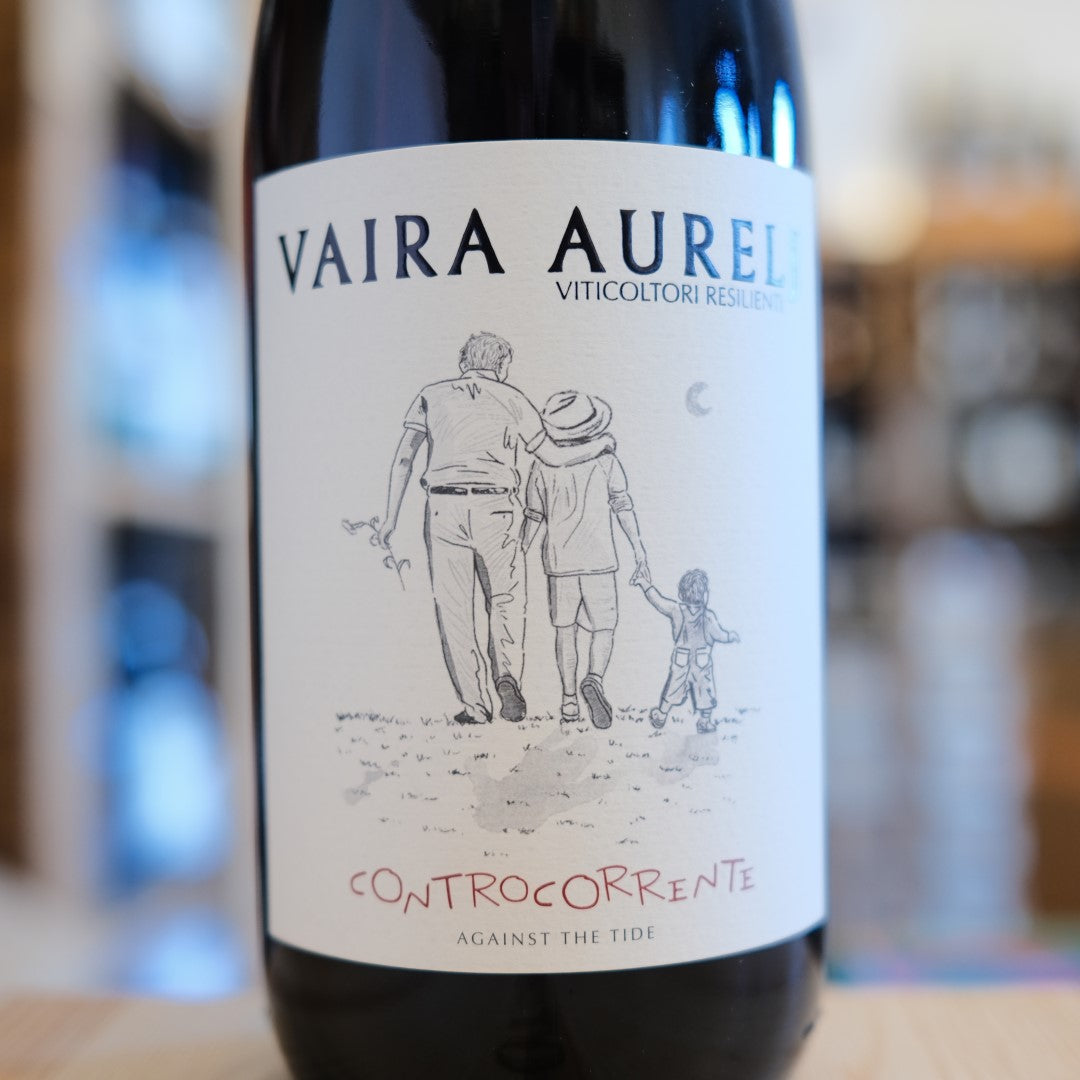 Etichetta Controcorrente 2024 Vaira Aurelj vino rosso piemontese wine label