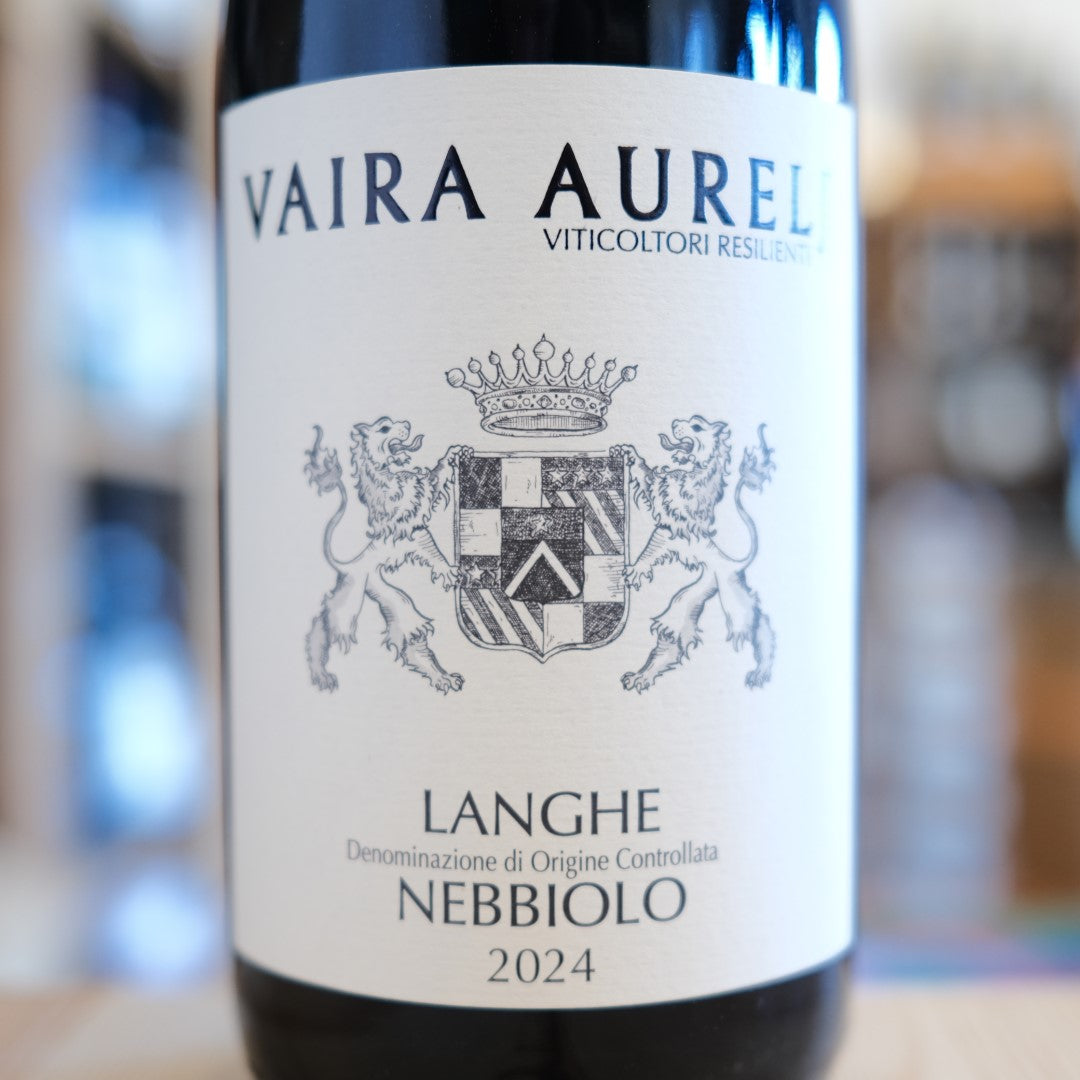 Etichetta Langhe Nebbiolo 2024 Vaira Aurelj Langhe DOC wine label