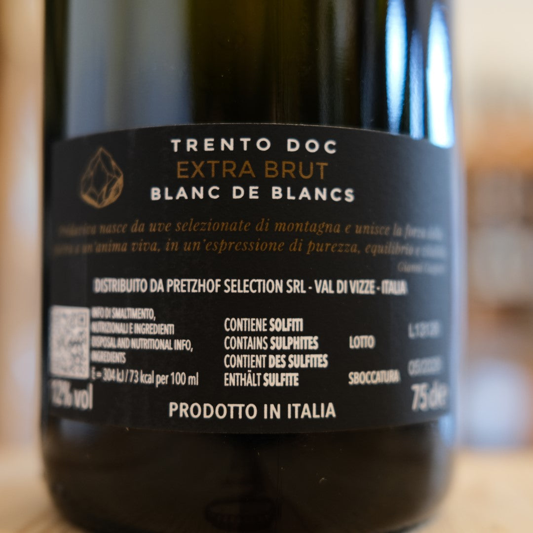 Retroetichetta Trento DOC Blanc de Blancs Extra Brut Prédaviva Val di Cembra