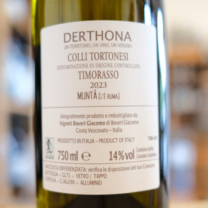 Retroetichetta Derthona Muntà l&