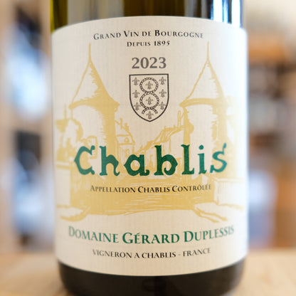 Etichetta Chablis 2023 Gérard Duplessis Chardonnay Burgundy French wine label
