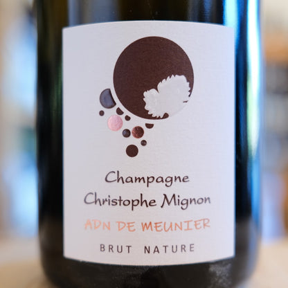 Etichetta Champagne ADN de Meunier Brut Nature Christophe Mignon French Champagne