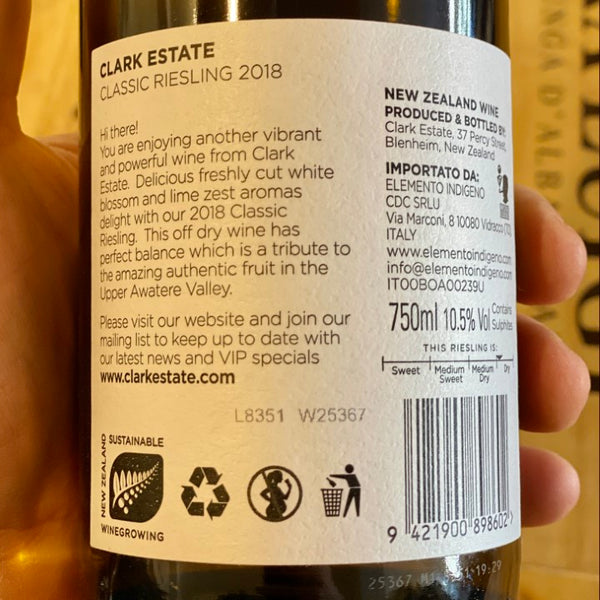 Awatere Valley Classic Riesling 2018