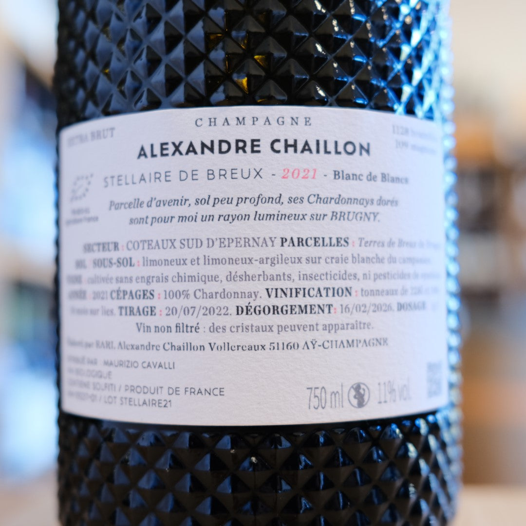Retroetichetta Champagne Stellaire de Breux 2021 Alexandre Chaillon