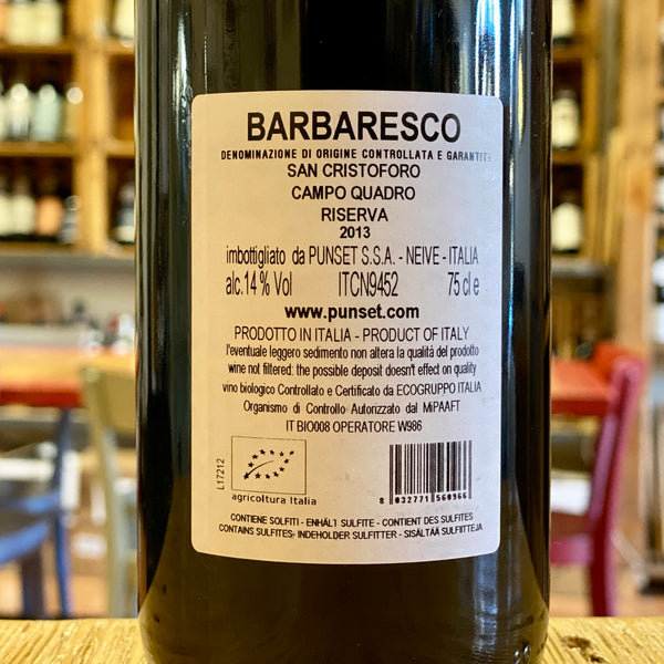 Barbaresco "San Cristoforo Campo Quadro" Riserva 2013